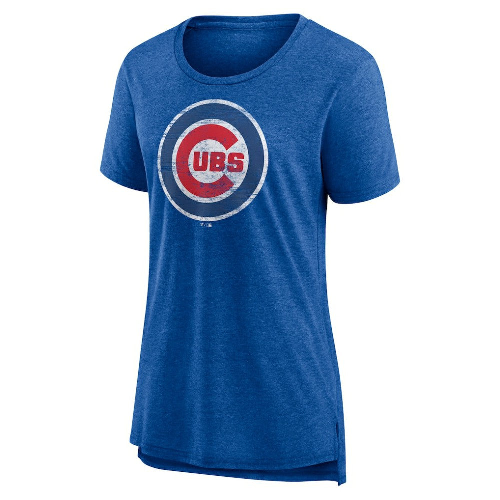 MLB Chicago Cubs Women's Weathered Official Logo Tri-Blend T-Shirt
