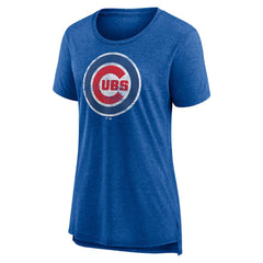 MLB Chicago Cubs Women's Weathered Official Logo Tri-Blend T-Shirt