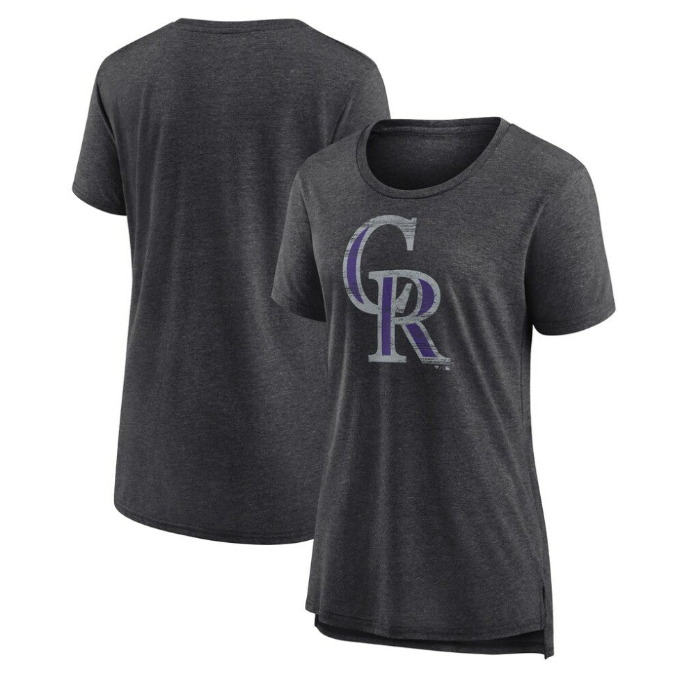 MLB Colorado Rockies Women's Weathered Official Logo Tri-Blend T-Shirt