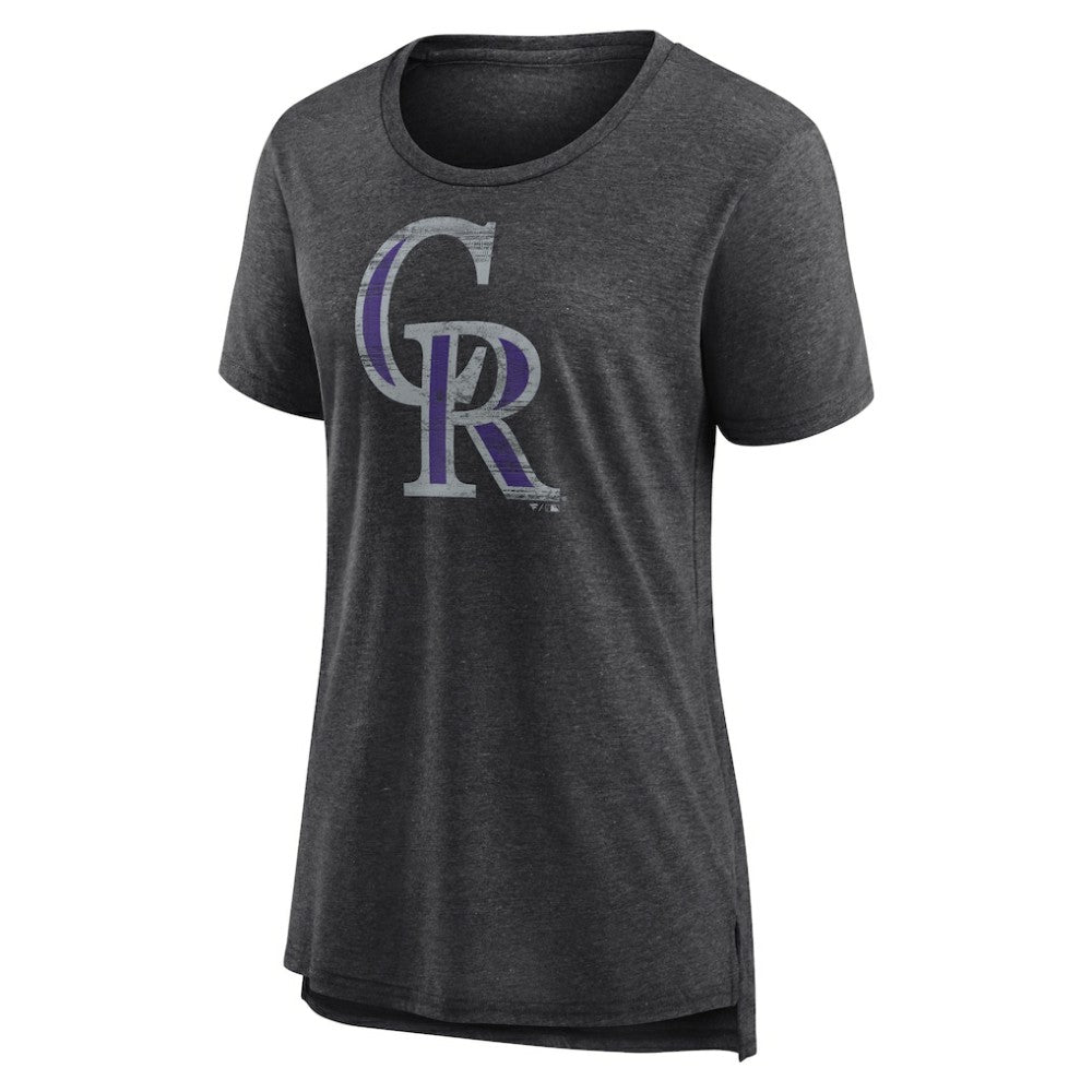 MLB Colorado Rockies Women's Weathered Official Logo Tri-Blend T-Shirt