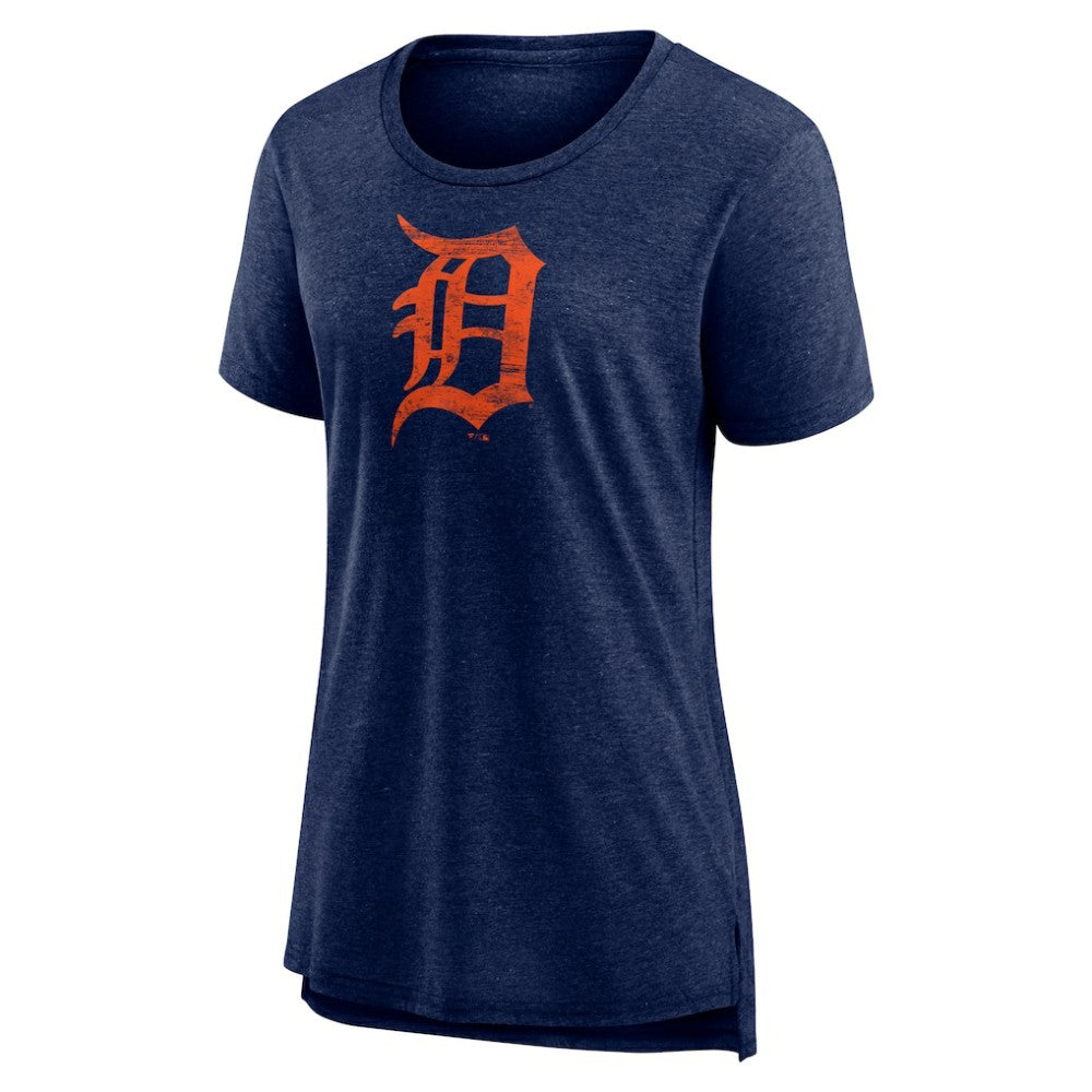 MLB Detroit Tigers Women's Weathered Official Logo Tri-Blend T-Shirt