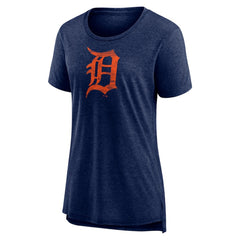 MLB Detroit Tigers Women's Weathered Official Logo Tri-Blend T-Shirt