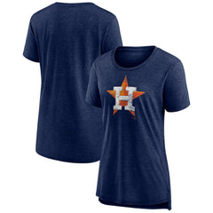MLB Houston Astros Women's Weathered Official Logo Tri-Blend T-Shirt