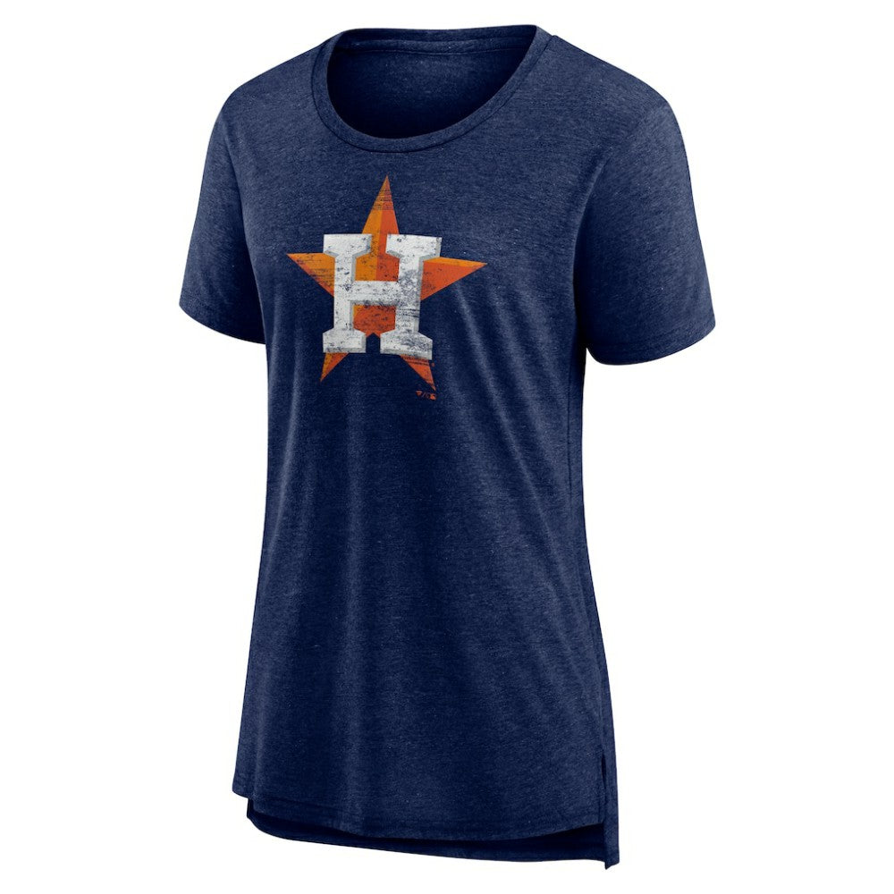 MLB Houston Astros Women's Weathered Official Logo Tri-Blend T-Shirt