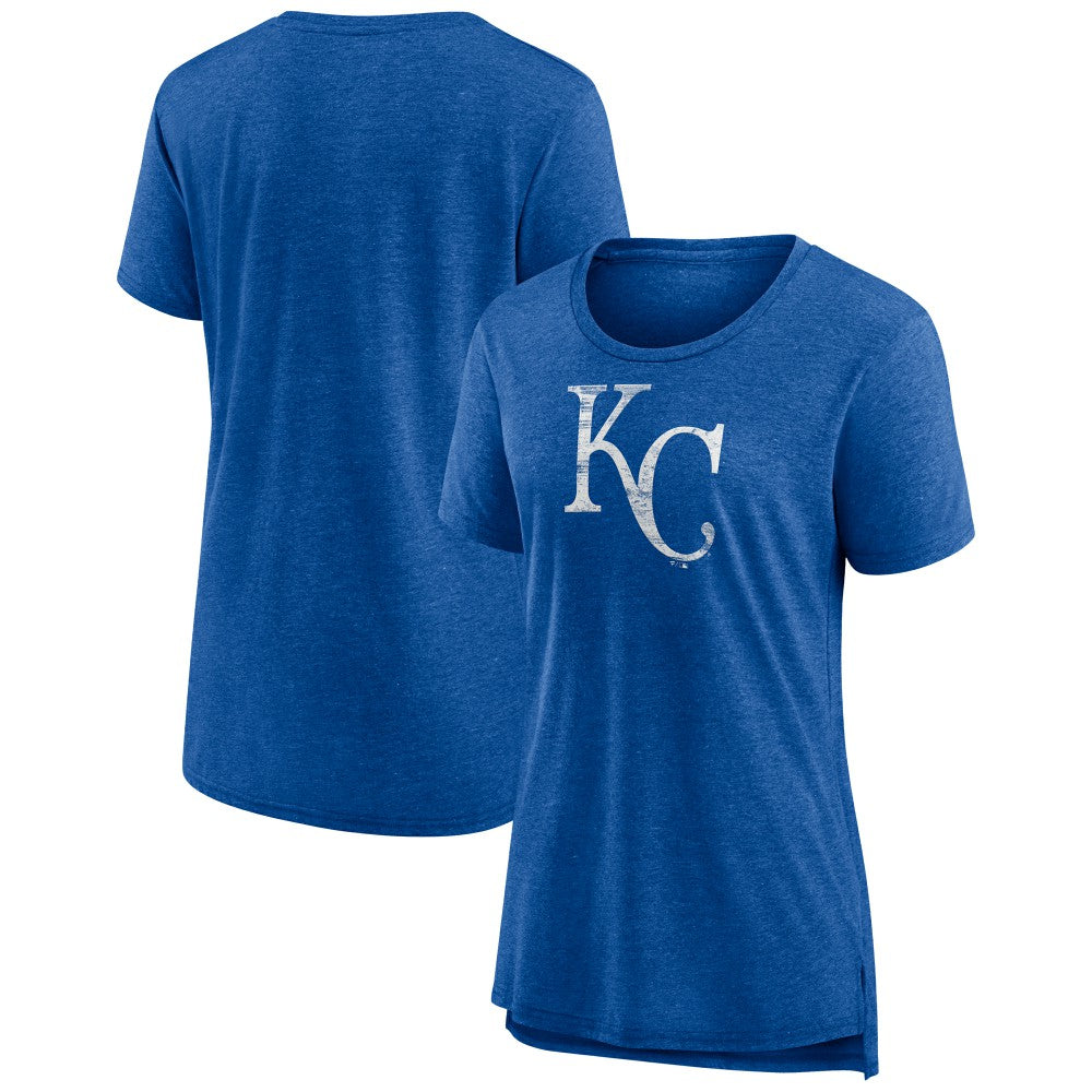MLB Kansas City Royals Women's Weathered Official Logo Tri-Blend T-Shirt