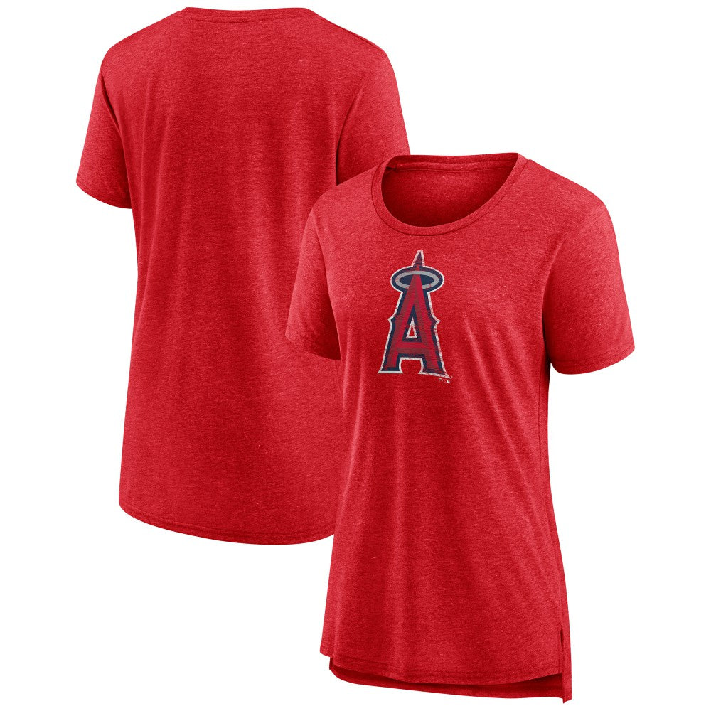 MLB Los Angeles Angels Women's Weathered Official Logo Tri-Blend T-Shirt
