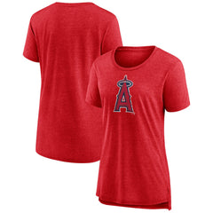 MLB Los Angeles Angels Women's Weathered Official Logo Tri-Blend T-Shirt