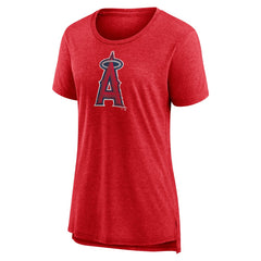 MLB Los Angeles Angels Women's Weathered Official Logo Tri-Blend T-Shirt