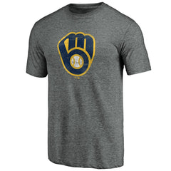 MLB Milwaukee Brewers Weathered Official Logo Tri-Blend T-Shirt
