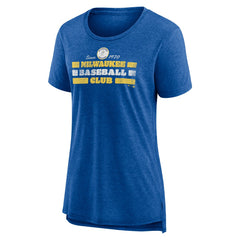 MLB Milwaukee Brewers Women's Power Swing Tri-Blend T-Shirt