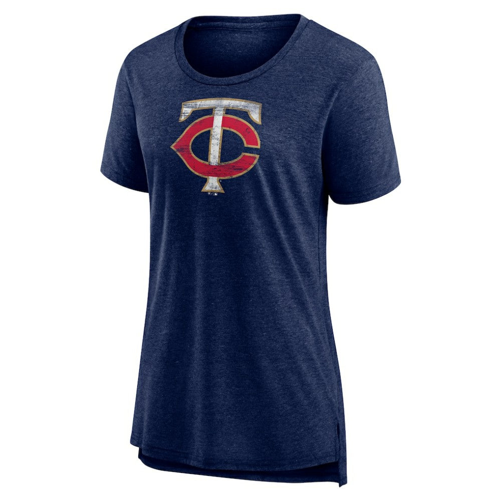 MLB Minnesota Twins Women's Weathered Official Logo Tri-Blend T-Shirt