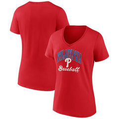 MLB Philadelphia Phillies Women's Victory Script V-Neck T-Shirt
