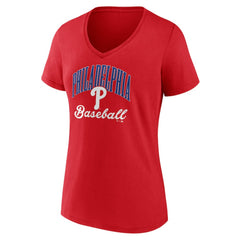 MLB Philadelphia Phillies Women's Victory Script V-Neck T-Shirt