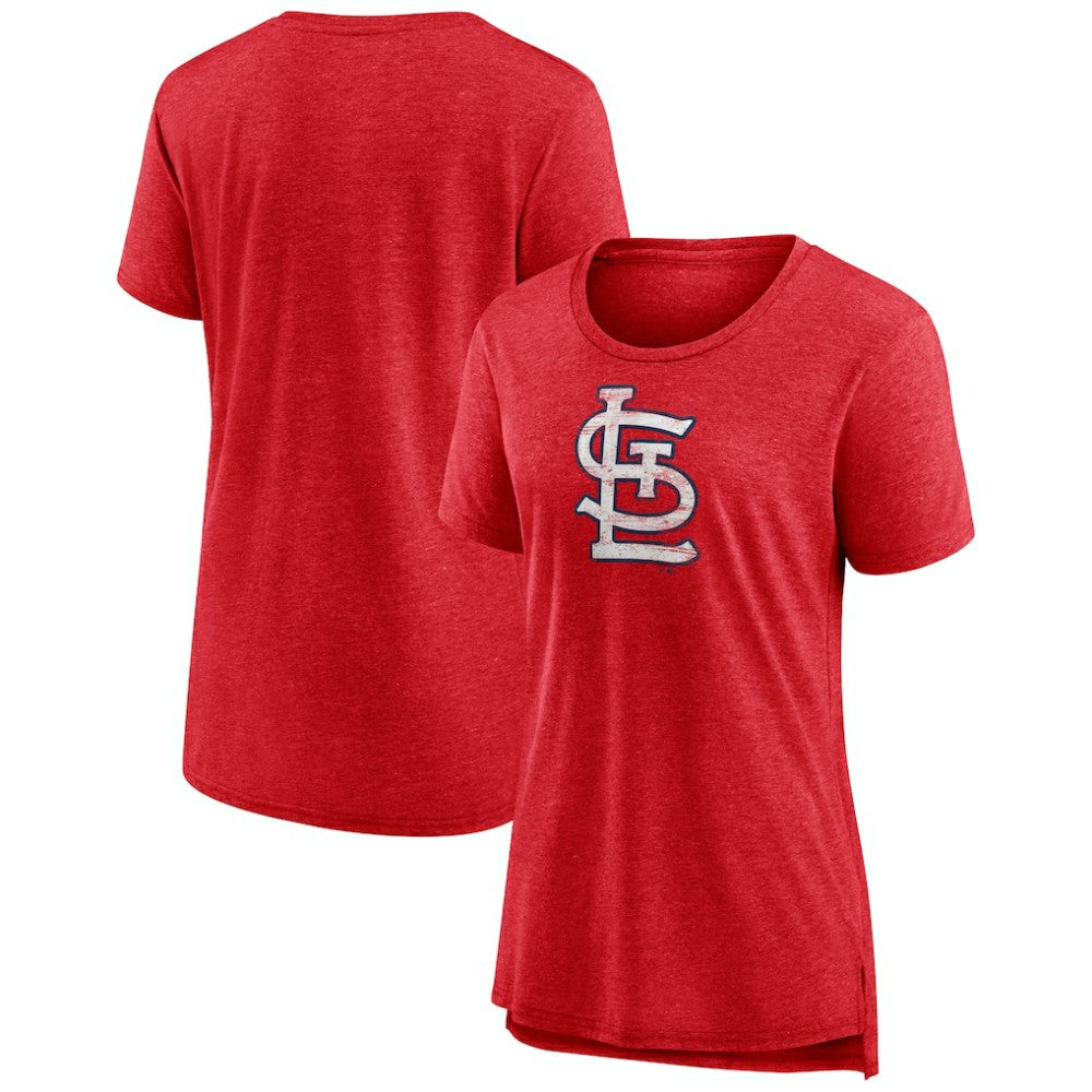 MLB St. Louis Cardinals Women's Weathered Official Logo Tri-Blend T-Shirt