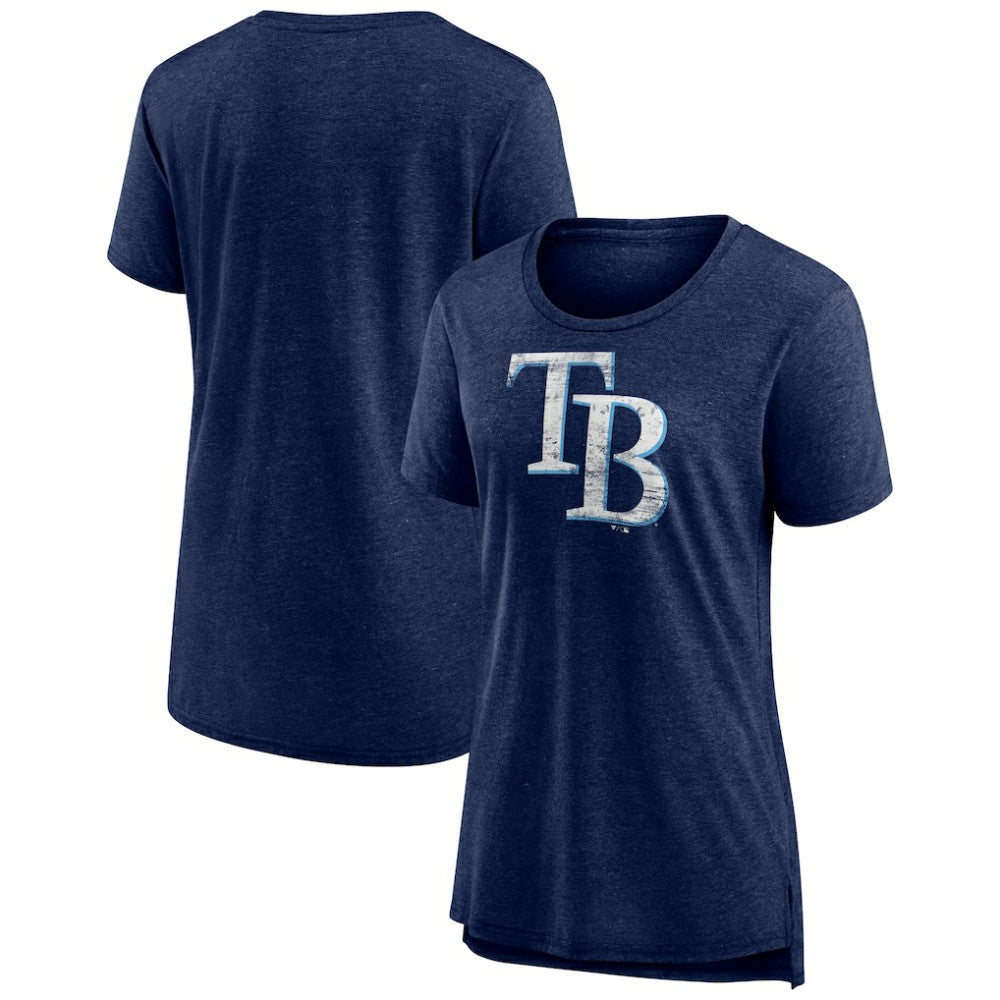 MLB Tampa Bay Rays Women's Weathered Official Logo Tri-Blend T-Shirt
