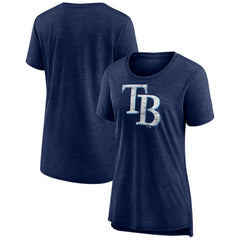 MLB Tampa Bay Rays Women's Weathered Official Logo Tri-Blend T-Shirt