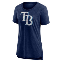 MLB Tampa Bay Rays Women's Weathered Official Logo Tri-Blend T-Shirt