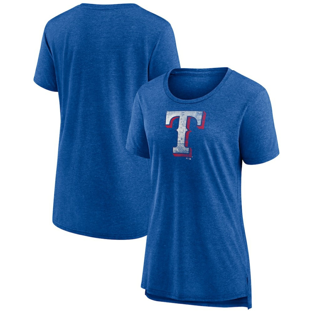 MLB Texas Rangers Women's Weathered Official Logo Tri-Blend T-Shirt
