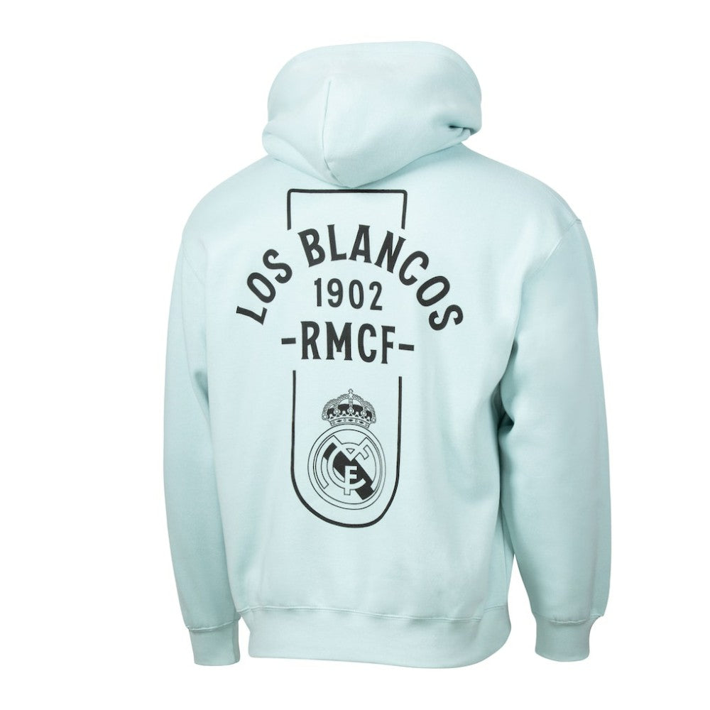 Real Madrid Sport Design Sweden Streetwear Relaxed Pullover Hoodie -  Light Blue