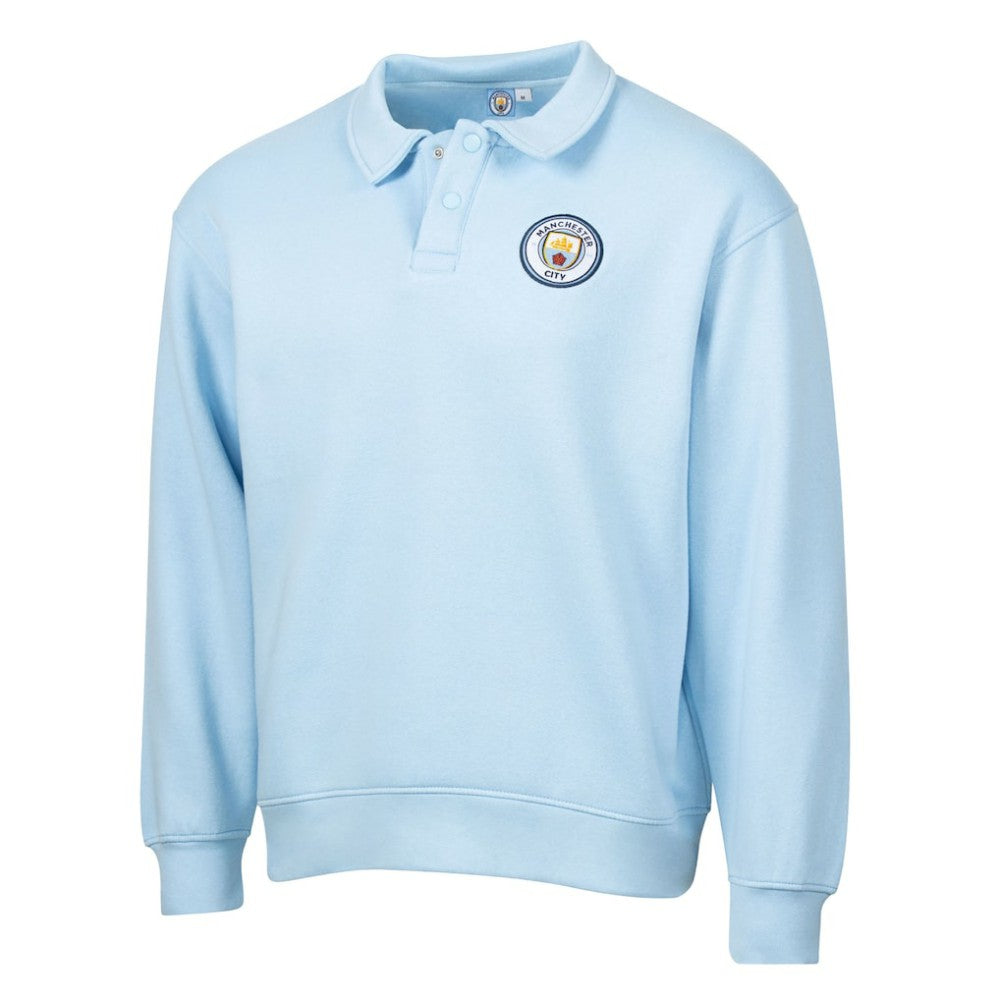 Manchester City Sport Design Sweden Retro Relaxed Fleece Sweatshirt -  Light Blue