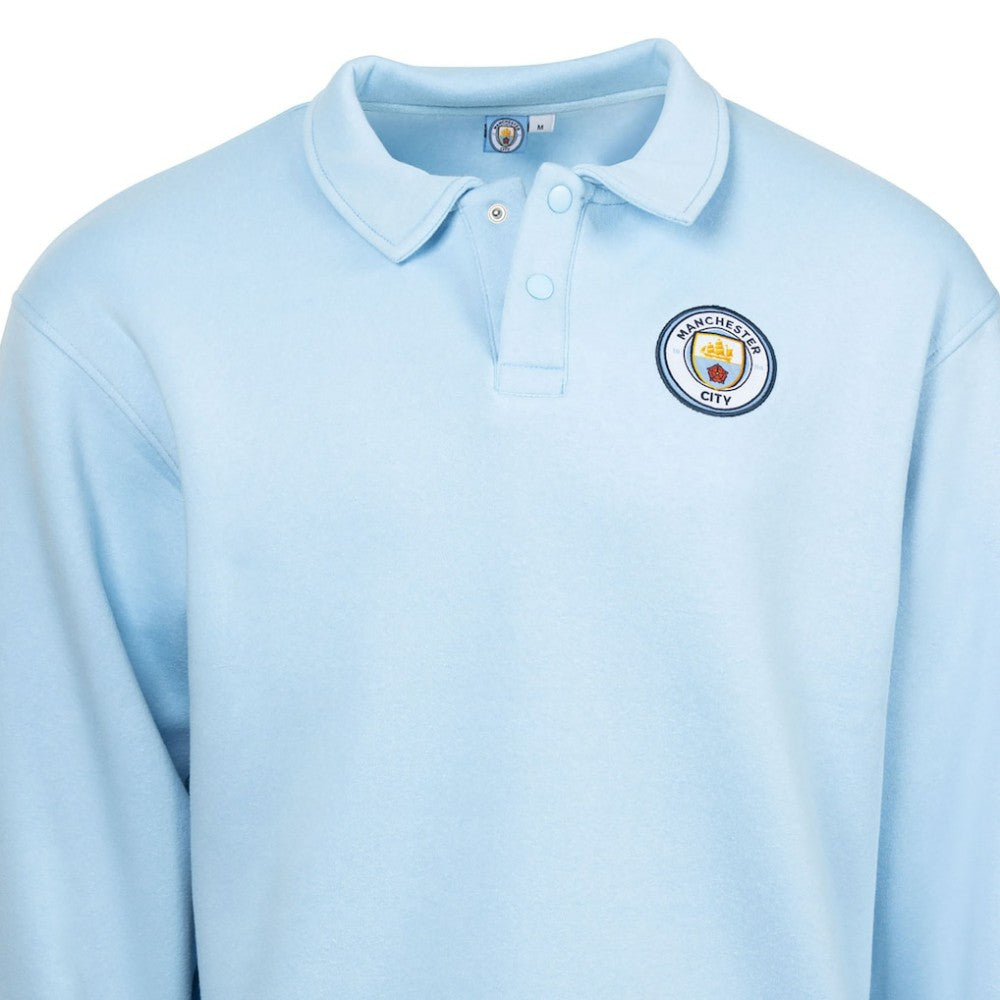 Manchester City Sport Design Sweden Retro Relaxed Fleece Sweatshirt -  Light Blue