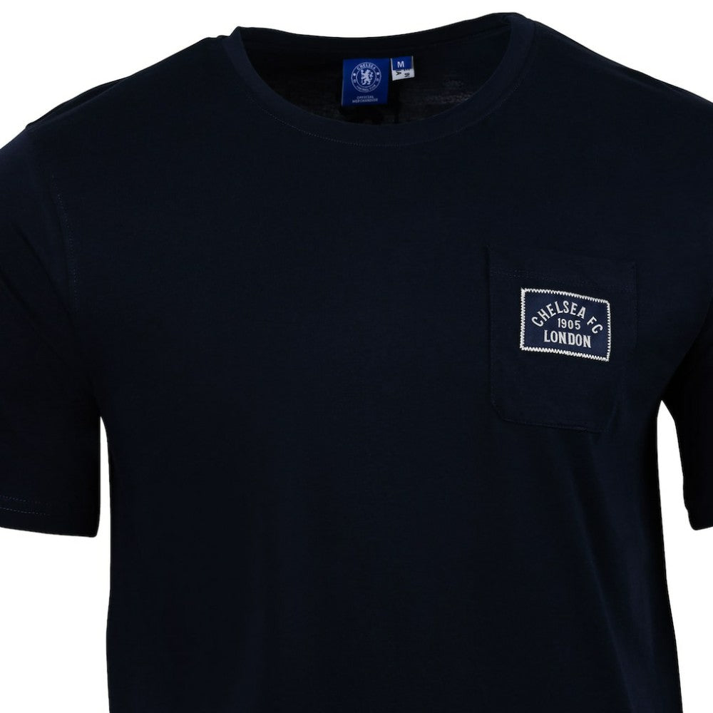 Chelsea Sport Design Sweden Relaxed Post Match Pocket T-Shirt -  Navy
