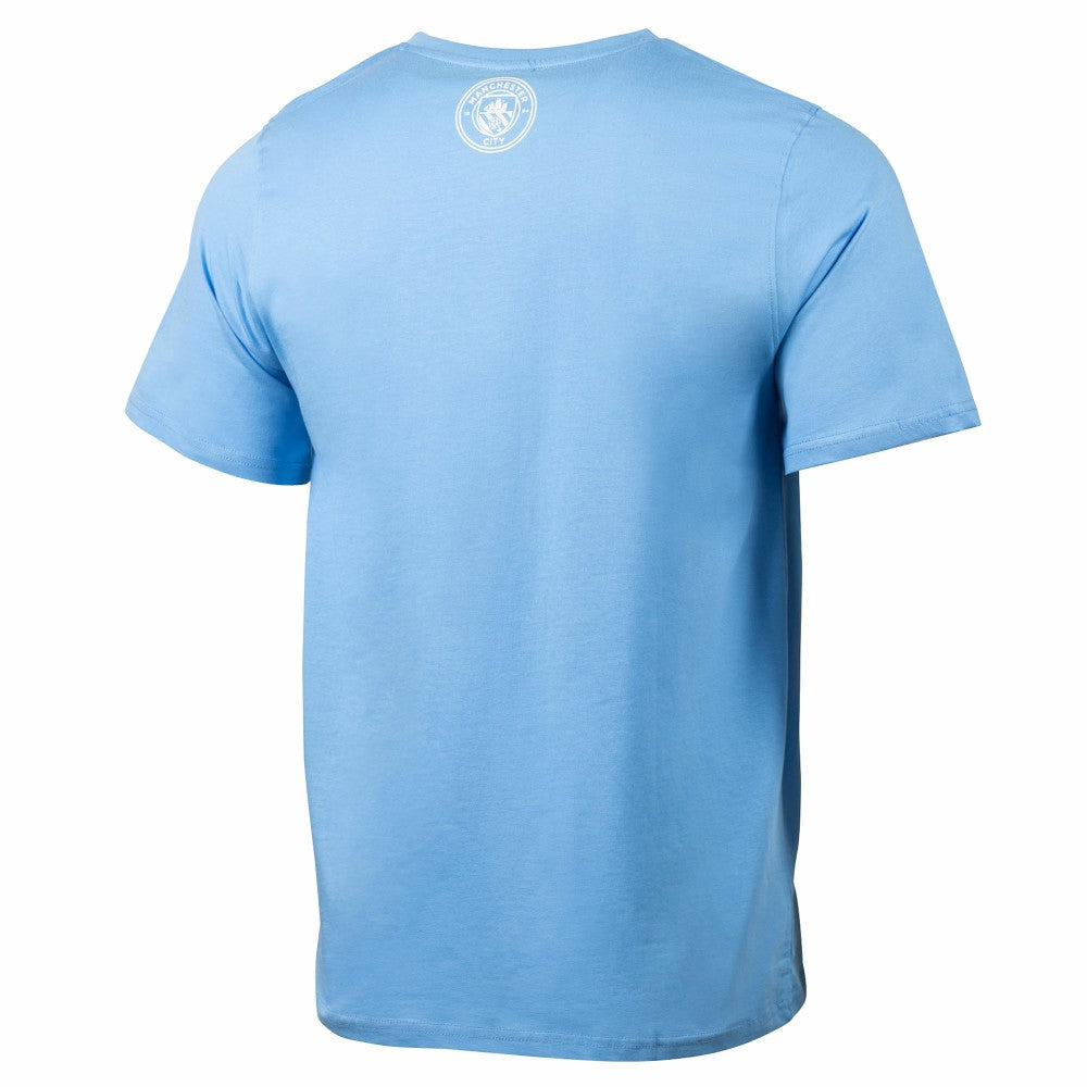 Manchester City Sport Design Sweden Relaxed Post Match Pocket T-Shirt -  Sky Blue