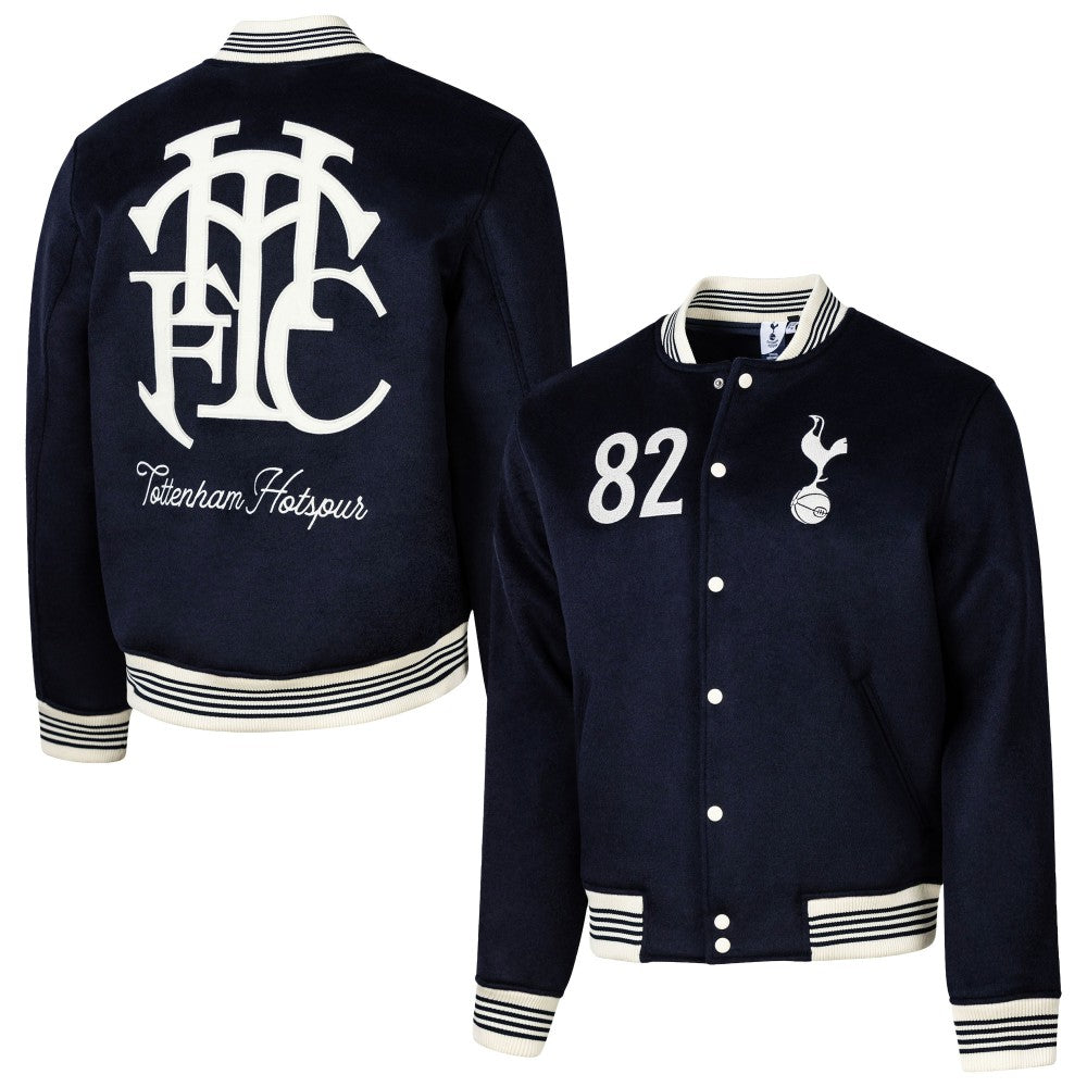 Tottenham Hotspur Sport Design Sweden Free Kick Wool Varsity Jacket -  Navy