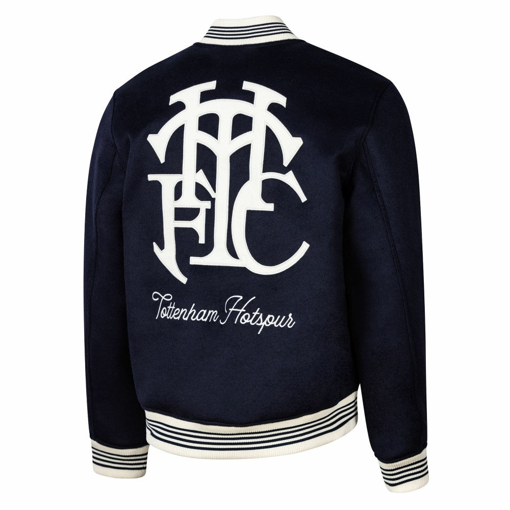 Tottenham Hotspur Sport Design Sweden Free Kick Wool Varsity Jacket -  Navy