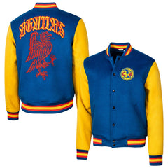 Club America Sport Design Sweden Free Kick Wool Varsity Jacket -  Royal