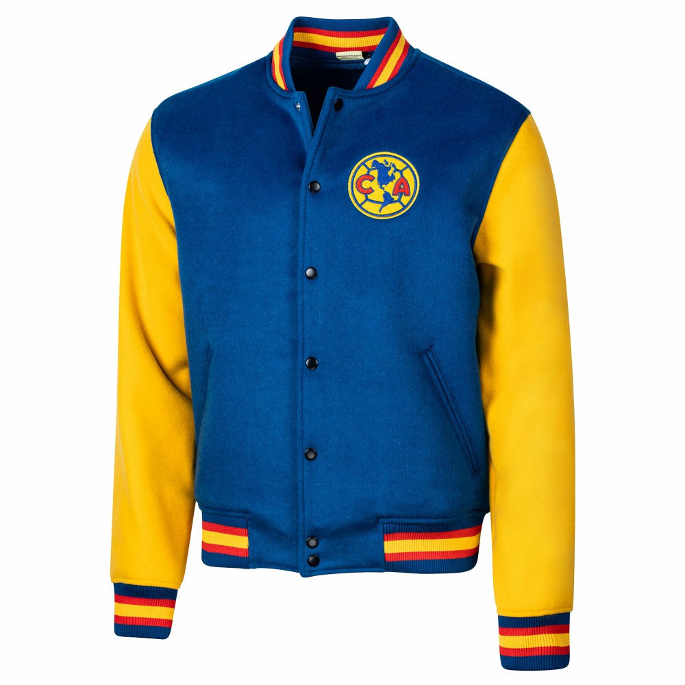 Club America Sport Design Sweden Free Kick Wool Varsity Jacket -  Royal