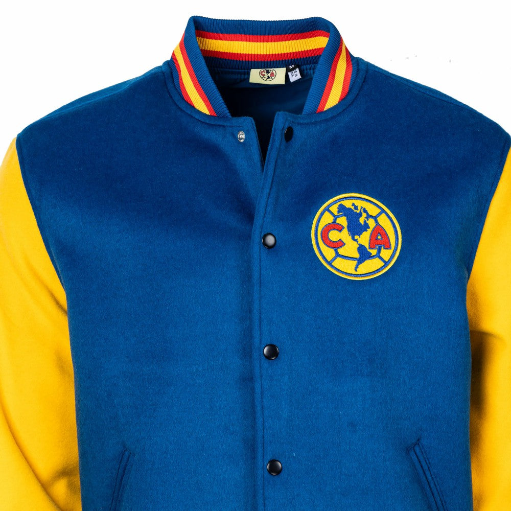 Club America Sport Design Sweden Free Kick Wool Varsity Jacket -  Royal