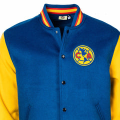 Club America Sport Design Sweden Free Kick Wool Varsity Jacket -  Royal