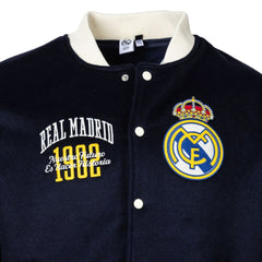 Real Madrid Sport Design Sweden Free Kick Wool Varsity Jacket -  Navy