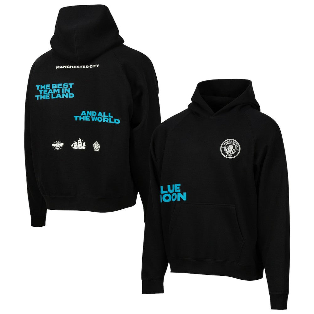 Manchester City Sport Design Sweden Overtime Oversized Raglan Hoodie -  Black