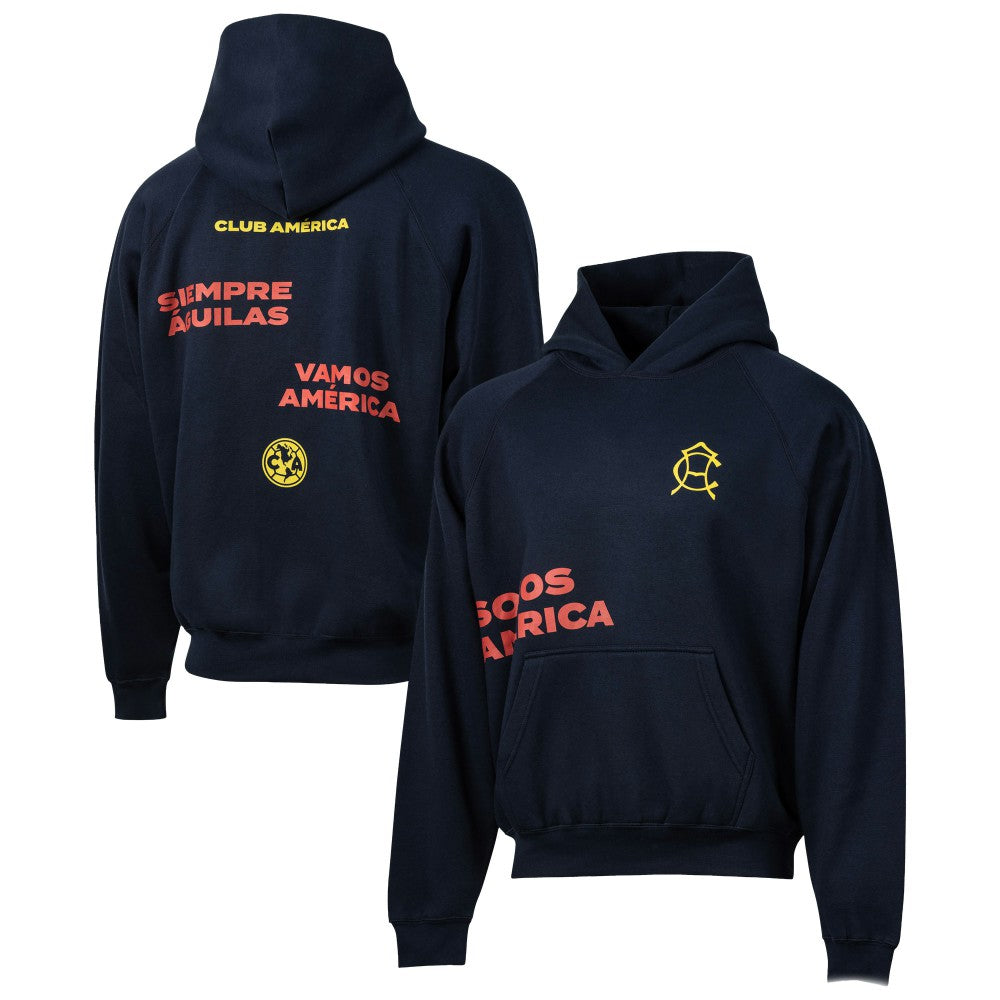 Club America Sport Design Sweden Overtime Oversized Raglan Hoodie -  Navy