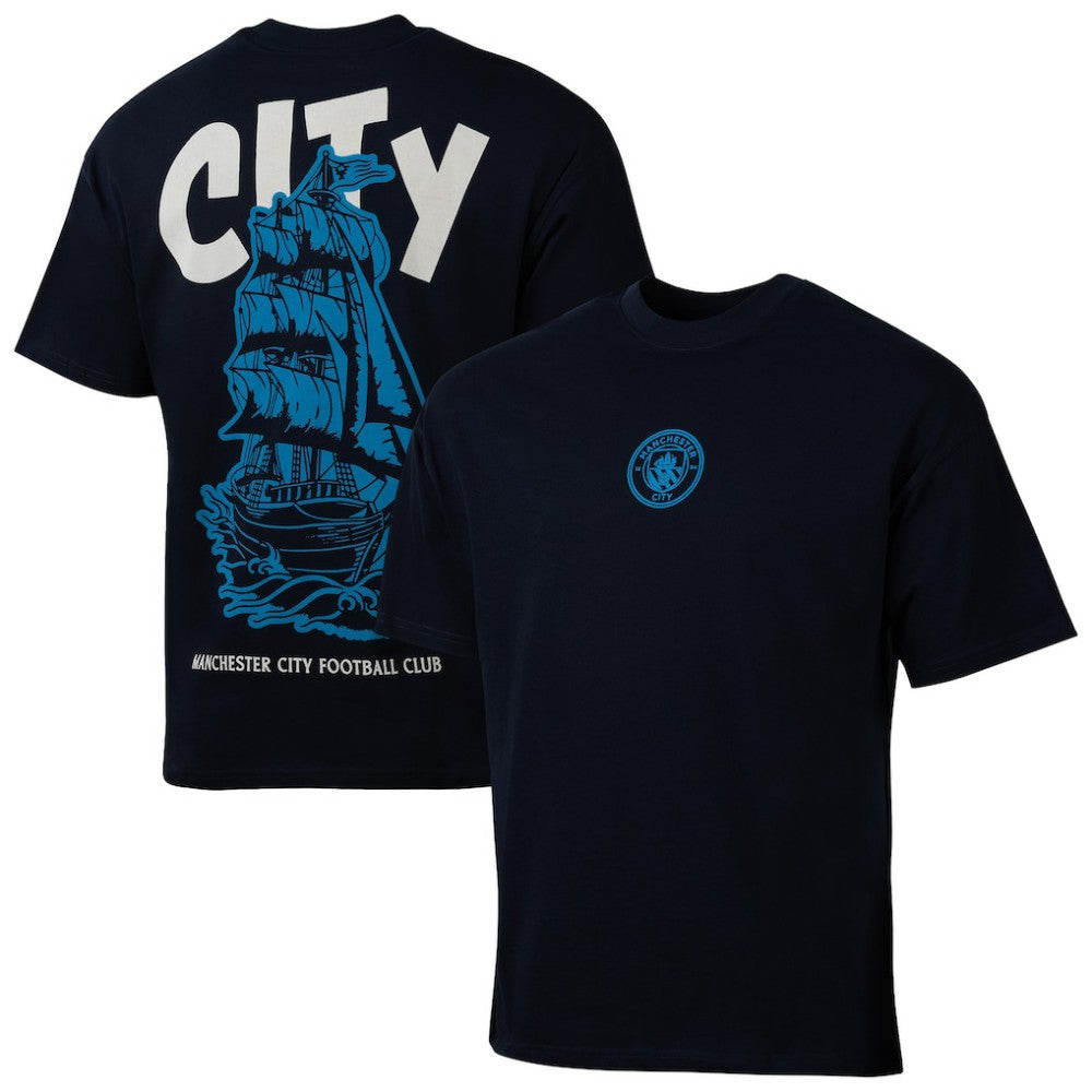 Manchester City Sport Design Sweden Youth Game Day Graphic T-Shirt -  Navy