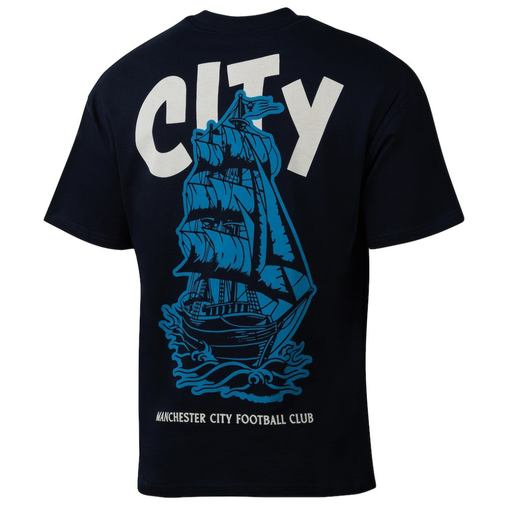 Manchester City Sport Design Sweden Youth Game Day Graphic T-Shirt -  Navy
