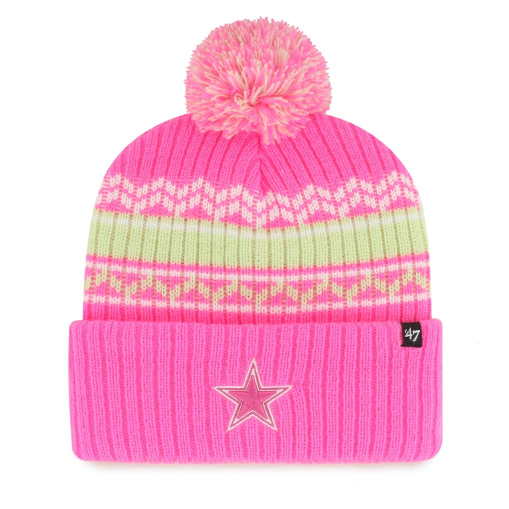 '47 Girls Youth Polar Vortex Cuffed Knit Hat with Pom - Dallas Cowboys