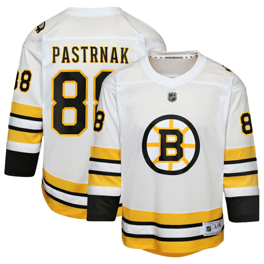 NHL White David Pastrnak Boston Bruins Youth Home Replica Player Jersey