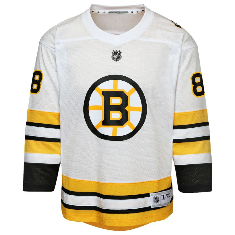 NHL White David Pastrnak Boston Bruins Youth Home Replica Player Jersey