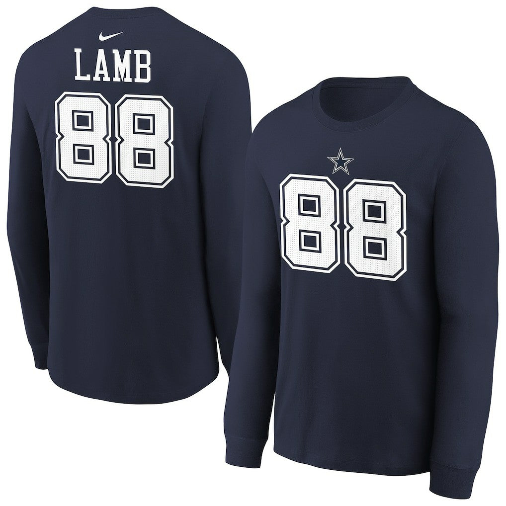 CeeDee Lamb  Youth Player Name & Number Long Sleeve T-Shirt - Dallas Cowboys