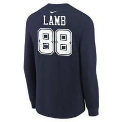 CeeDee Lamb  Youth Player Name & Number Long Sleeve T-Shirt - Dallas Cowboys
