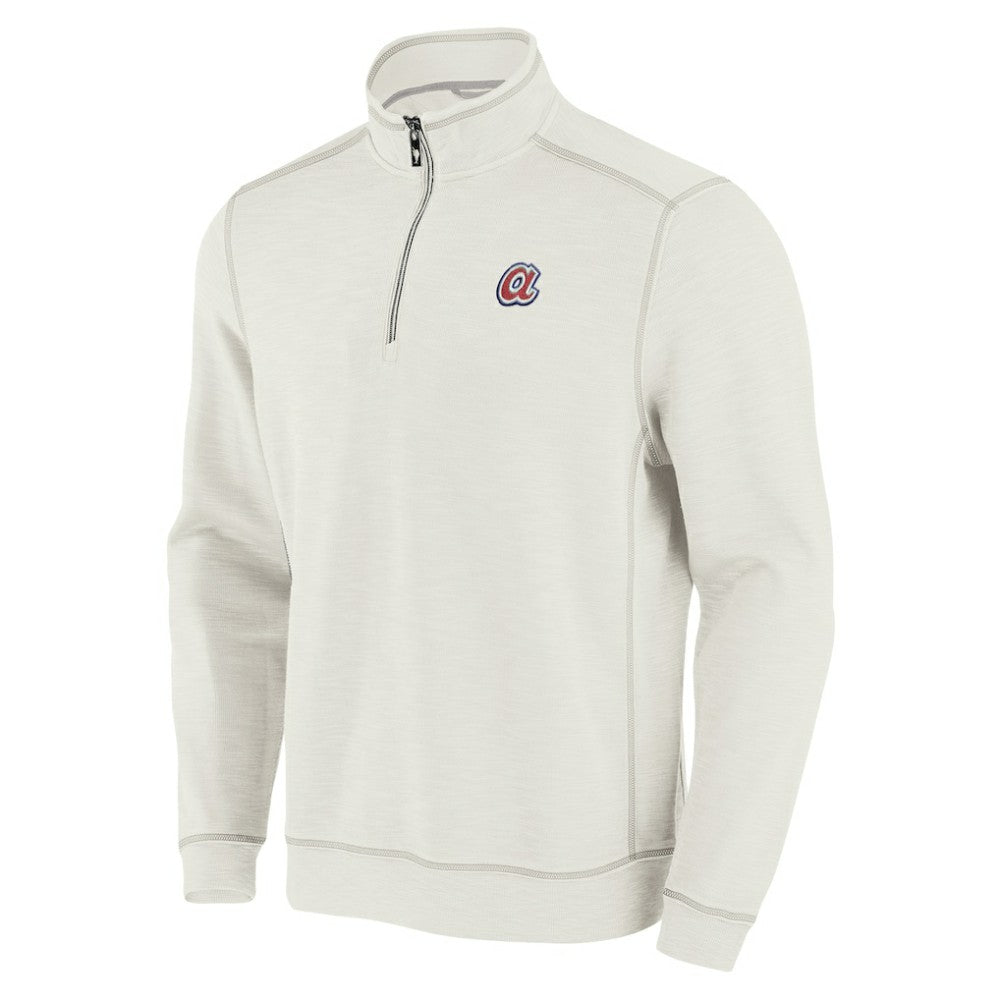 MLB Atlanta Braves Tommy Bahama Sport Tobago Bay Tri-Blend Half-Zip Sweatshirt