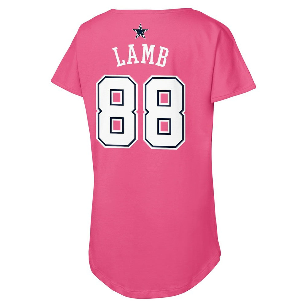 CeeDee Lamb  Girls Youth Player Name & Number T-Shirt - Dallas Cowboys