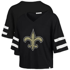 '47 Women's Premier Scout Cropped V-Neck T-Shirt - New Orleans Saints