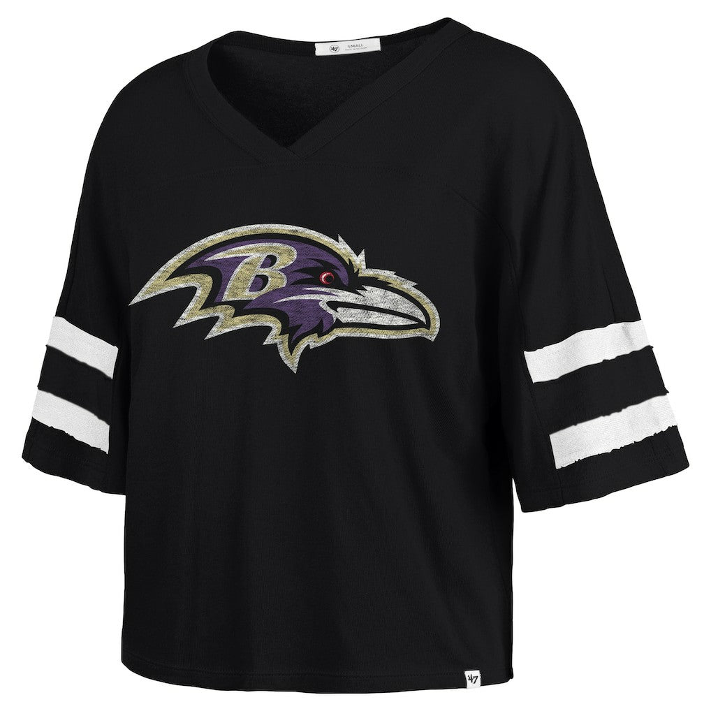 '47 Women's Premier Scout Cropped V-Neck T-Shirt - Baltimore Ravens