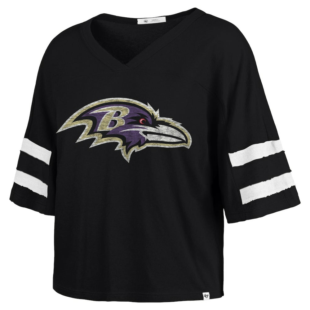 '47 Women's Premier Scout Cropped V-Neck T-Shirt - Baltimore Ravens