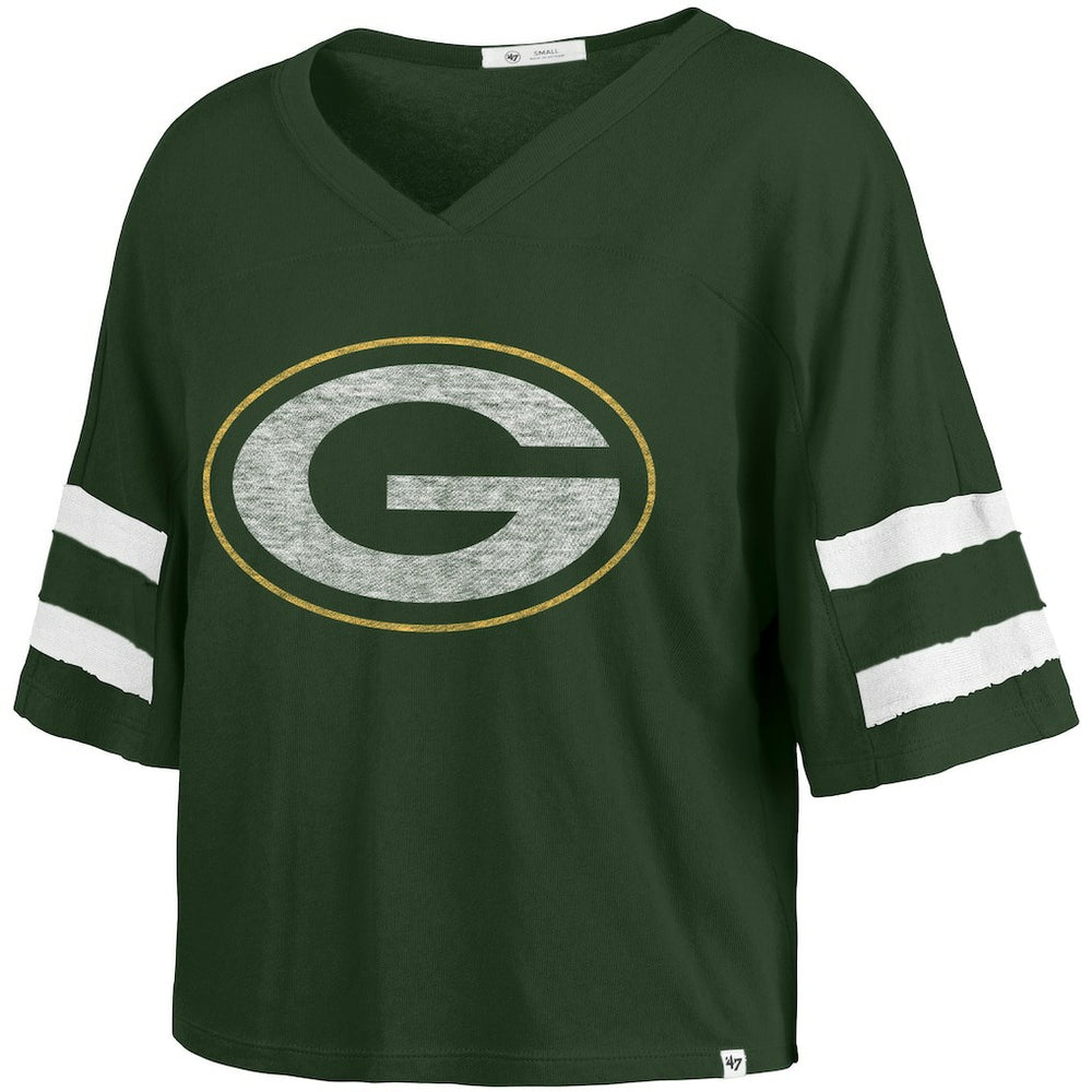 '47 Women's Premier Scout Cropped V-Neck T-Shirt - Green Bay Packers