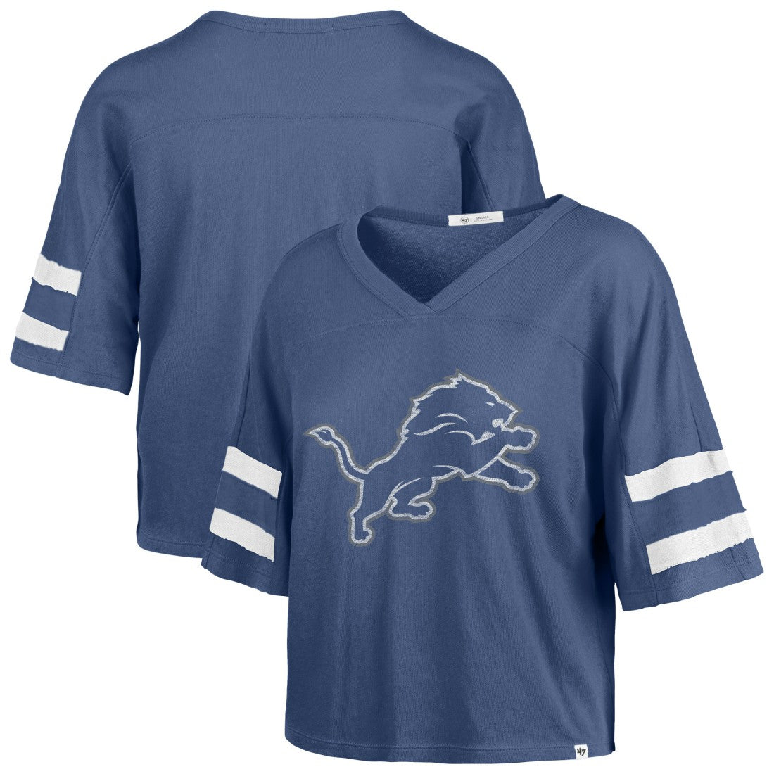'47 Women's Premier Scout Cropped V-Neck T-Shirt - Detroit Lions